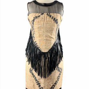Giambattista Valli Mini dress with leather fringe- FL-DR-006